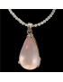 Pendentif Quartz rose & collier Pierre de lune Argent 925