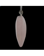 Pendentif Quartz rose Goutte avec chaine