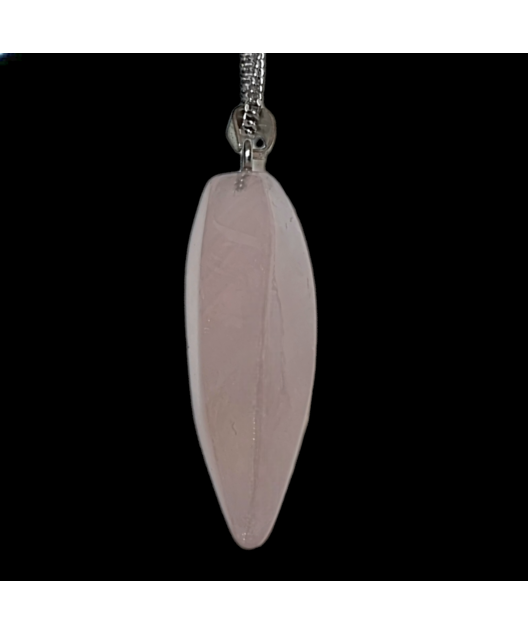 Pendentif Quartz rose Goutte avec chaine