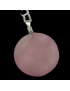 Pendentif Quartz rose rond avec bélière sur chaine