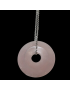 Pendentif Quartz rose Donut avec chaine