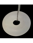 Pendentif Quartz rose Donut avec chaine