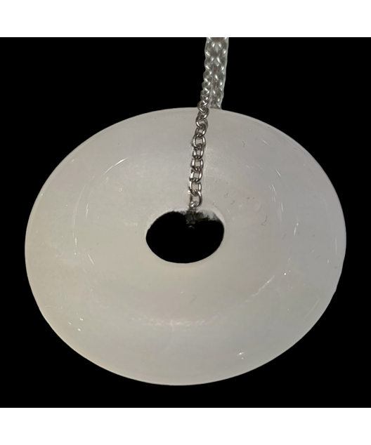 Pendentif Quartz rose Donut avec chaine