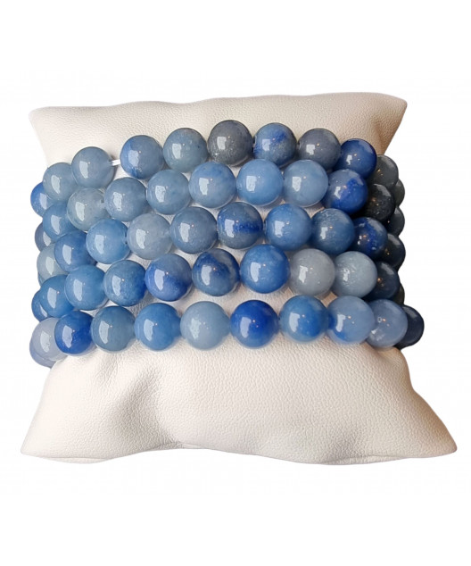 Bracelet Aventurine bleue Pierres rondes (s)