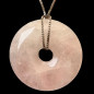 Pendentif Quartz rose Donut sur chaîne réglable