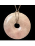 Pendentif Quartz rose Donut sur chaîne réglable