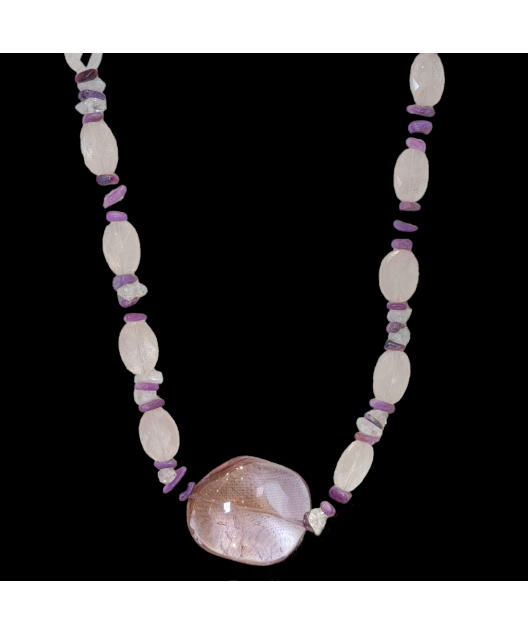 Collier Quartz rose & Améthyste