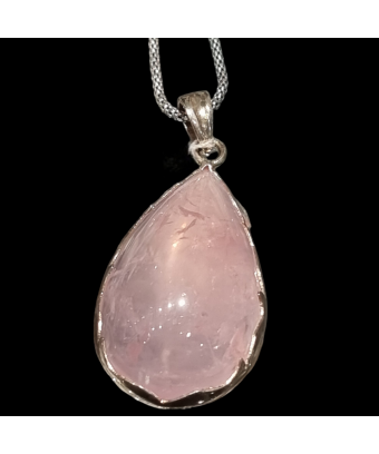 Pendentif Quartz rose avec...