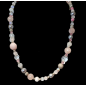 Collier Quartz rose pierres rondes et inserts billes