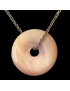 Pendentif Nacre rose Donut sur chaîne
