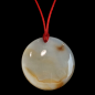 Pendentif Agate du Botswana rond sur cordon réglable