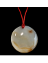 Pendentif Agate du Botswana rond sur cordon réglable