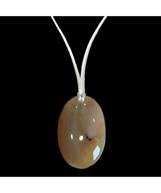 Pendentif Agate du Botswana sur cordon réglable