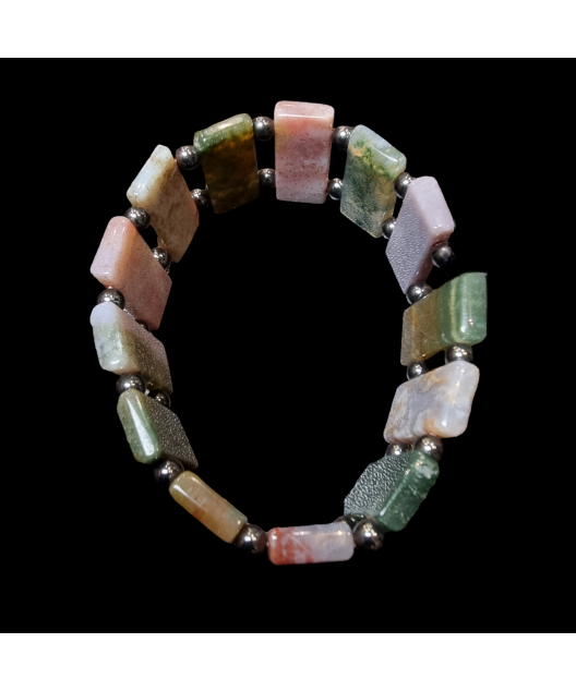 Bracelet Agate mousse lamelles