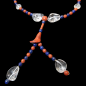 Collier Cristal de roche & pierres rondes Jaspe rouge et Lapis-lazuli