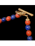 Collier Cristal de roche & pierres rondes Jaspe rouge et Lapis-lazuli
