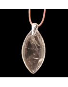 Pendentif Quartz fumé avec bélière avec cordon