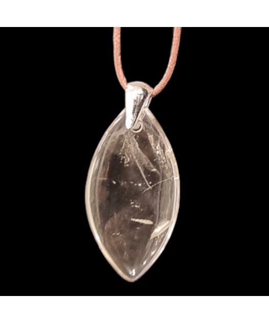 Pendentif Quartz fumé avec bélière avec cordon