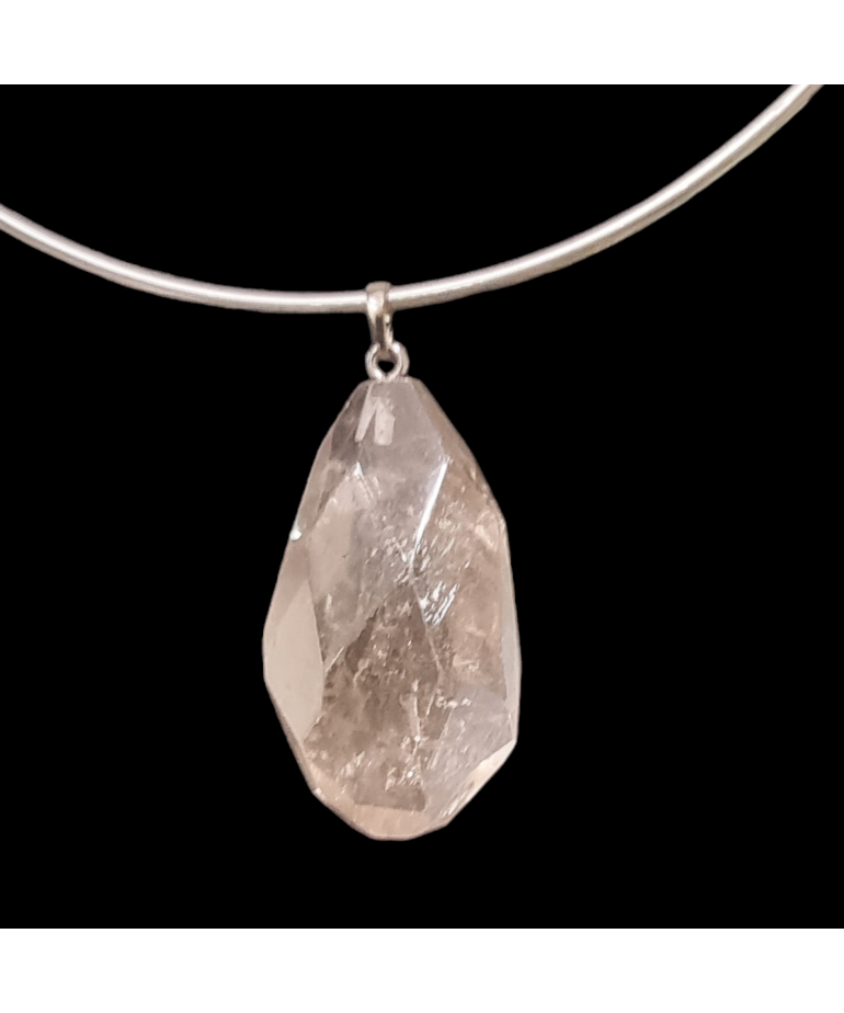 Collier Quartz fumé facetté