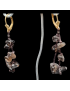 Boucles Quartz fumé dorées