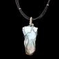 Pendentif Larimar brute sur double cordon réglable