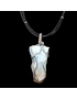 Pendentif Larimar brute sur double cordon réglable