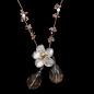 Collier Quartz fumé Fleur cuivre