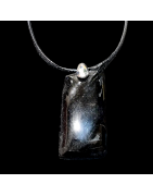 Pendentif Tourmaline noire rectangle GM sur cordon