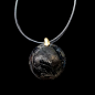 Pendentif Tourmaline noire rond sur cordon