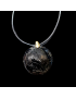 Pendentif Tourmaline noire rond sur cordon