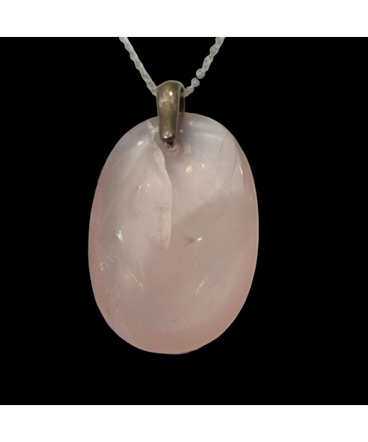 Pendentif Quartz rose avec bélière avec chaine