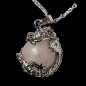 Pendentif Quartz rose "Œuf de dragon" avec chaine