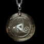 Pendentif Obsidienne noire dorée Triskel