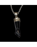 Pendentif Tourmaline noire main de Figa Argent 925 avec chaîne