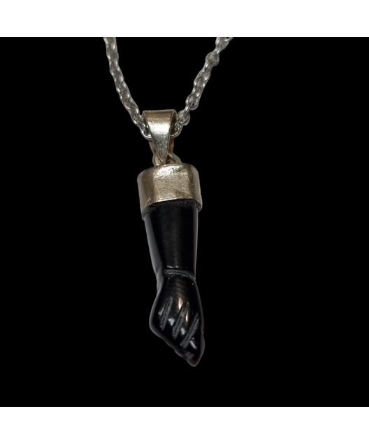 Pendentif Tourmaline noire main de Figa Argent 925 avec chaîne