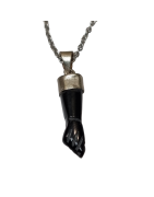 Pendentif Tourmaline noire main de Figa Argent 925 avec chaîne