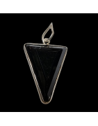 Pendentif Tourmaline noire triangle Argent 925