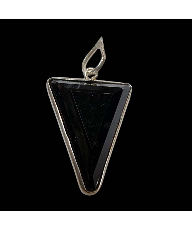 Pendentif Tourmaline noire triangle Argent 925