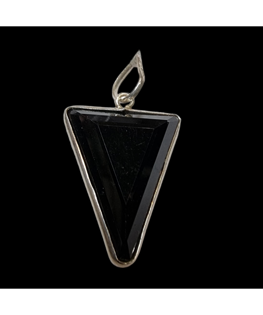 Pendentif Tourmaline noire triangle Argent 925