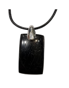 Pendentif Tourmaline noire rectangle pm sur cordon
