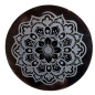 Disque de rechargement Obsidienne noire miroir Mandala Floral 7cm