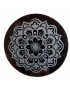 Disque de rechargement Obsidienne noire miroir Mandala Floral 7cm