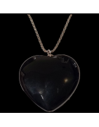 Pendentif Onyx Cœur avec chaîne