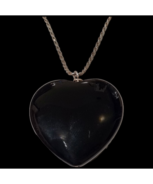 Pendentif Onyx Cœur avec chaîne