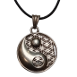 Pendentif Yin & Yang Métal argenté sur cordon