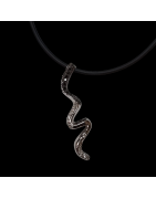 Pendentif Serpent Argent 925 sur cordon silicone
