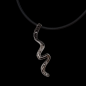Pendentif Serpent Argent 925 sur cordon silicone