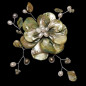 Broche Nacre et Perles Fleur
