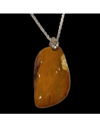 Pendentif Jaspe Mokaïte sur chaîne