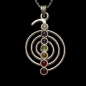 Pendentif 7 Chakras Spirale Métal argenté sur chaîne